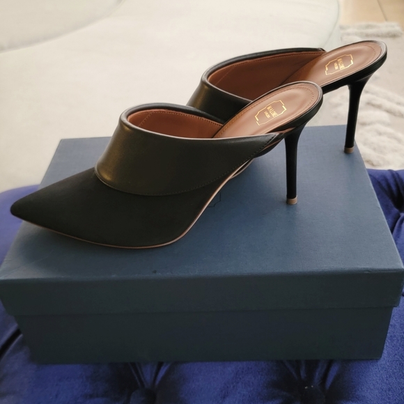 NIB. MALONE SOULIERS 'Tilly' 85 Leather and Suede Mules - Picture 16 of 16